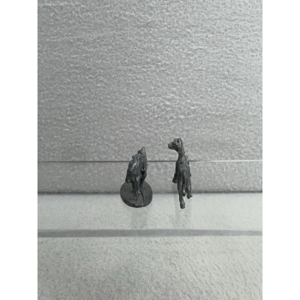 Vintage Pewter Horse Figurine Lot of 2 Western Ranch Mini Collectibles